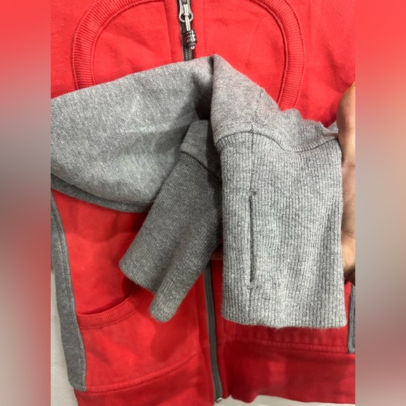 Lululemon Scuba Heavy Hooded Zip Sweatshirt Orange Gray Size 4 - Picture 5 of 5